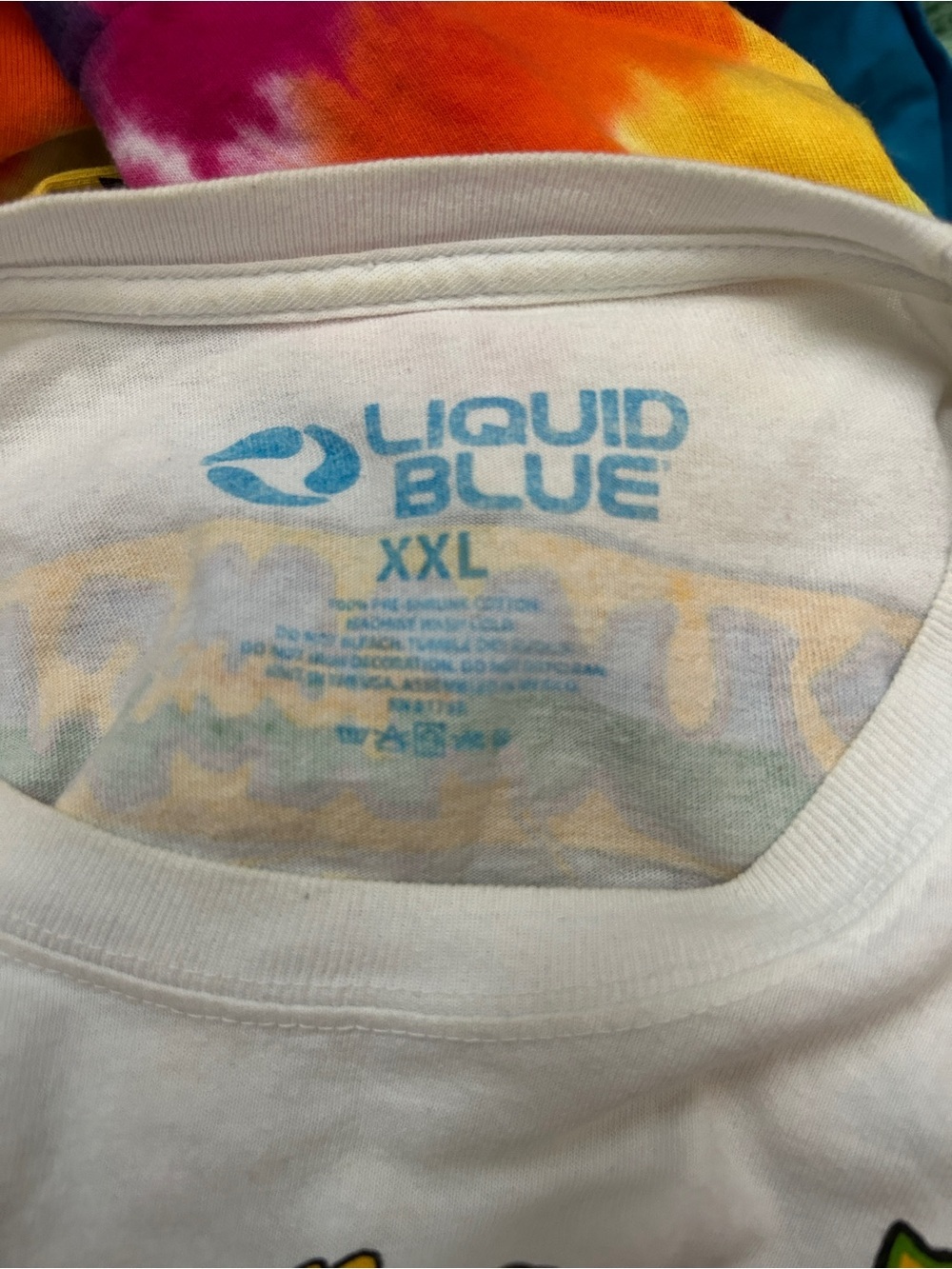 Grateful Dead Tie-Dye Graphic Tee Liquid Blue Size XXL - Picture 6 of 6